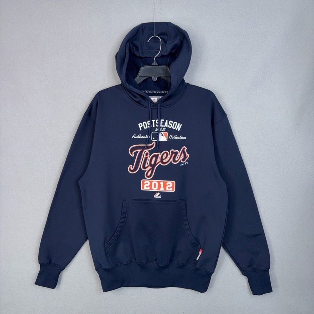 Detroit Tigers Hoodie Men Medium Navy Graphic 2012 MLB Postseason Sporty